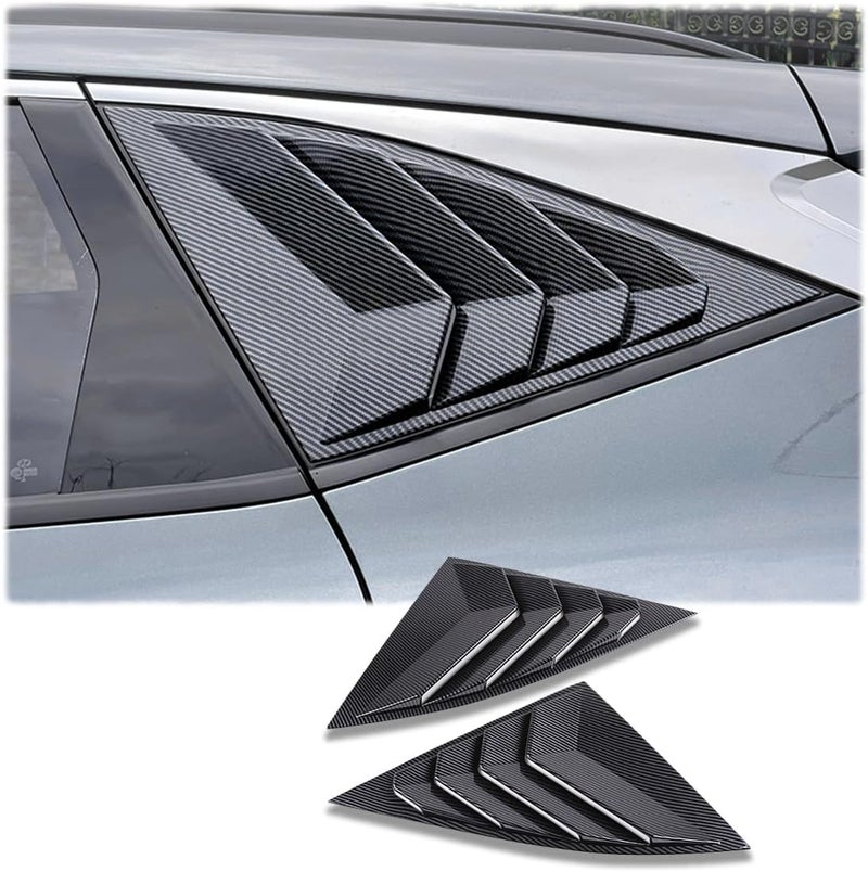 MUXEE 2Pcs Rear Side Window Louvers Air Vent Scoop Shades Cover Blinds Trim for Hyundai Tucson 2022 2023 2024 2025 - ABS Carbon Fiber Sport Interior Accessories（NOT FIT Tucson nline） - Image 1